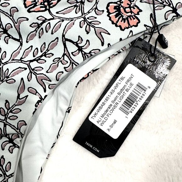 NWT Tavik Ali Moderate Swim Bottom in Light Blue Wild Flower Print - Extra Small - Picture 5 of 9